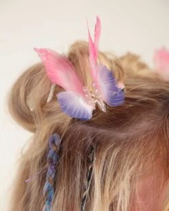 Mystical Wings Butterfly Pair Hair Clips -iHeartRaves Shop Mystical Wings Butterfly Hair Clip Blu Detail 1