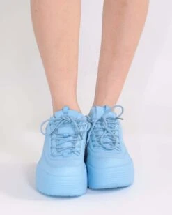 Dynamic Realness Platform Sneakers -iHeartRaves Shop Neon Realness Platform Sneakers BabyBlue Front