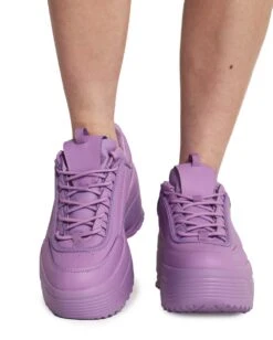 Dynamic Realness Platform Sneakers -iHeartRaves Shop Neon Realness Platform Sneakers Purple Front