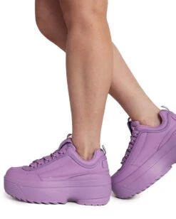 Dynamic Realness Platform Sneakers -iHeartRaves Shop Neon Realness Platform Sneakers Purple Side