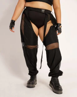 Nocturnal Nature Fishnet Chaps -iHeartRaves Shop Nocturnal Nature Fishnet Chaps C1 Front