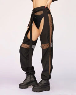 Nocturnal Nature Fishnet Chaps -iHeartRaves Shop Nocturnal Nature Fishnet Chaps Side