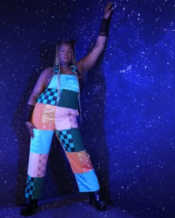 Otaku Patchwork Overalls -iHeartRaves Shop OtakuPatchworkOveralls