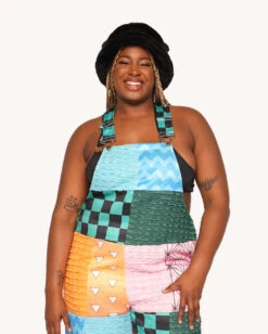 Otaku Patchwork Overalls -iHeartRaves Shop Otaku Patchwork Overalls C1 Front