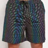 Pixel Perfect Rainbow Reflective Men's Shorts -iHeartRaves Shop Pixel Perfect Rainbow Reflective Men s Shorts Front