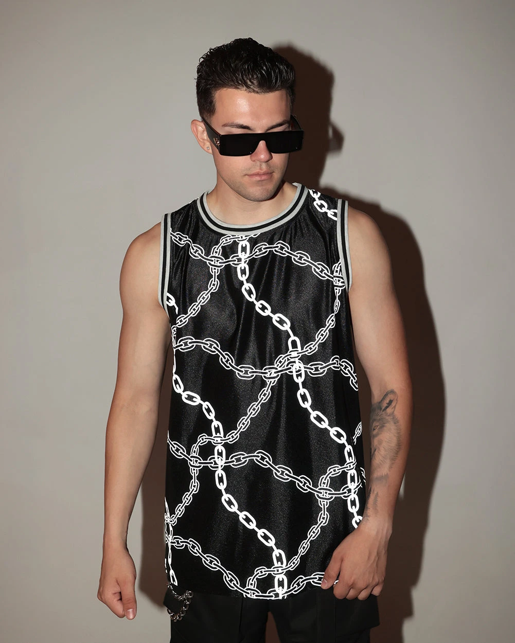 Power Surge Silver Reflective Basketball Jersey
