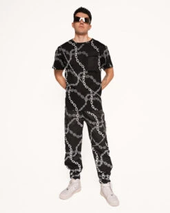 Power Surge Silver Reflective Men's Pants -iHeartRaves Shop Power Surge Silver Reflective Chain Men s Tee Full fce01dee f7c0 4d82 9c8e bbb317f05fb2