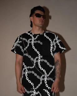 Power Surge Silver Reflective Chain Men's Tee -iHeartRaves Shop Power Surge Silver Reflective Chain Men s Tee Reflective