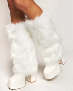 Pretty Privilege Fluffy Leg Warmers -iHeartRaves Shop Pretty Privilege Furry Leg Warmers Side