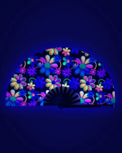 Psychodelic Daisy UV Reactive Hand Fan