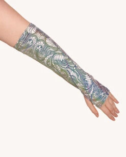 Pure Euphoria White Rainbow Reflective Hood & Sleeve Set -iHeartRaves Shop Pure Euphoria White Rainbow Reflective Detail