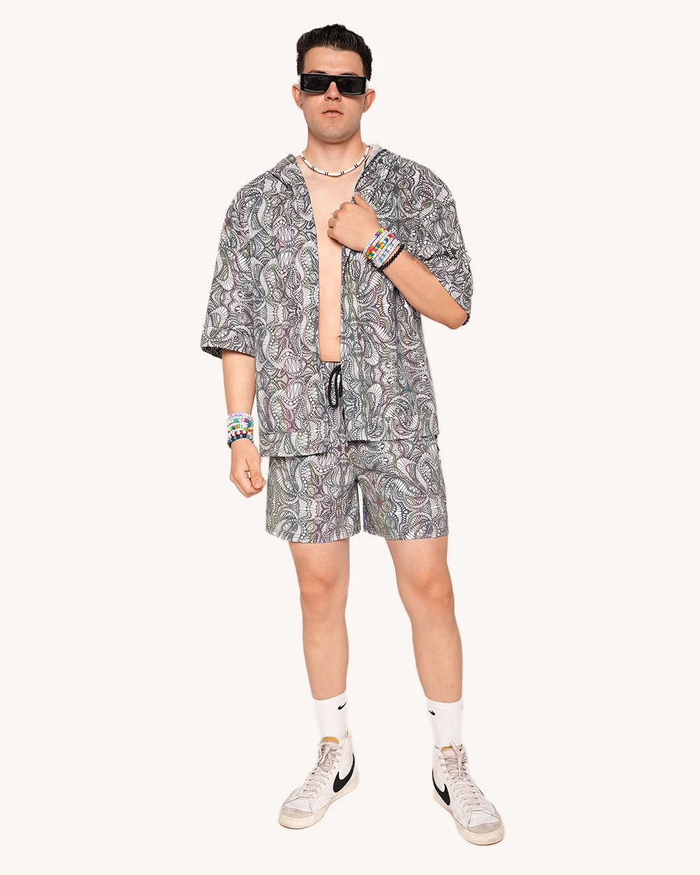 Pure Euphoria White Rainbow Reflective Shorts 6 Pure Euphoria White Rainbow Reflective Shorts - Image 4