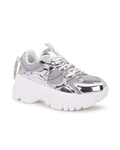 Quantum Leap Platform Sneakers -iHeartRaves Shop Quantum Leap Platform Sneakers Silver