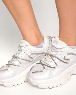 Quantum Leap Platform Sneakers -iHeartRaves Shop Quantum Leap Platform Sneakers Wht Detail