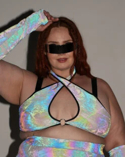 Reckless Reflective Halter Top -iHeartRaves Shop Reckless Reflective Halter Top C1 Front