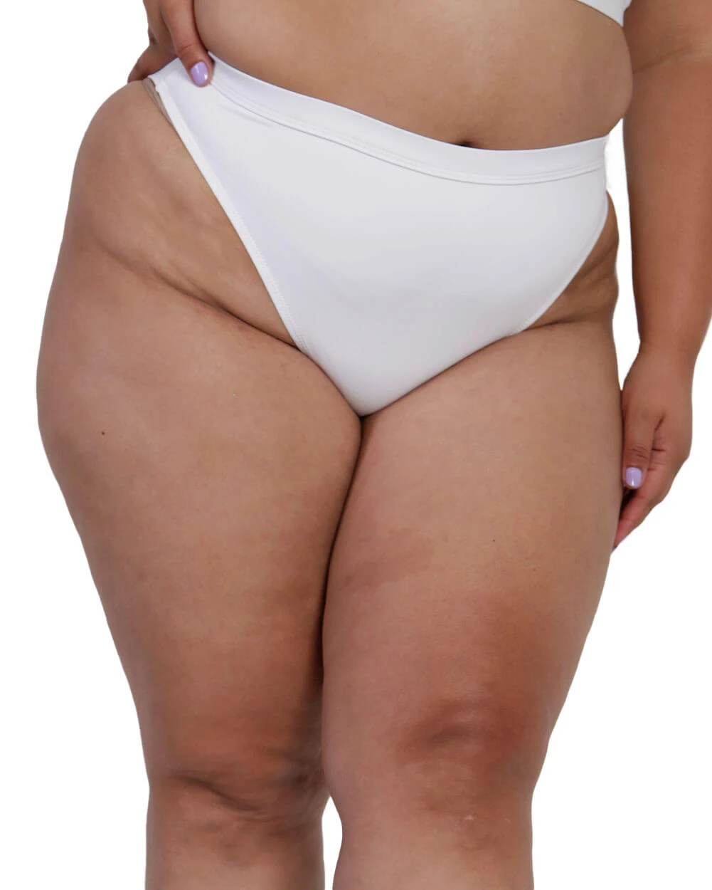 Recycled Fabric Malibu BB High Cut Bottoms - White 7 Recycled Fabric Malibu BB High Cut Bottoms - White - Image 5