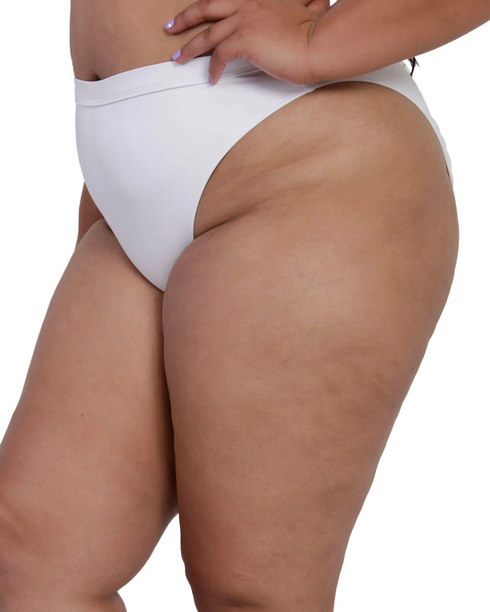 Recycled Fabric Malibu BB High Cut Bottoms - White 9 Recycled Fabric Malibu BB High Cut Bottoms - White - Image 7