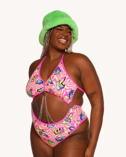 Rolita Couture X IHR Am I Tripping Punk Princess Bodysuit -iHeartRaves Shop Rolita Couture x iHR Am I Tripping Punk Princess Bodysuit C1 Front