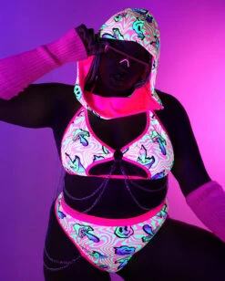 Rolita Couture X IHR Am I Tripping Rebel Chain Top -iHeartRaves Shop Rolita Couture x iHR Am I Tripping Rebel Chain Top C1 Glow