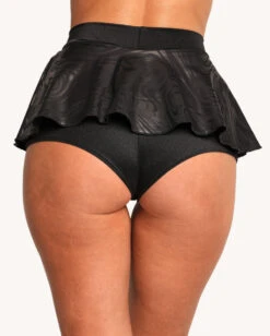 Rolita Couture X IHR Techno Waves Micro Skort -iHeartRaves Shop Rolita Couture x iHR Black Water Micro Skort Back