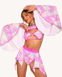 Rolita Couture X IHR Lucid Garden Sassy Fairy Skirt -iHeartRaves Shop Rolita Couture x iHR Lucid Garden Enchanted Shrug Front
