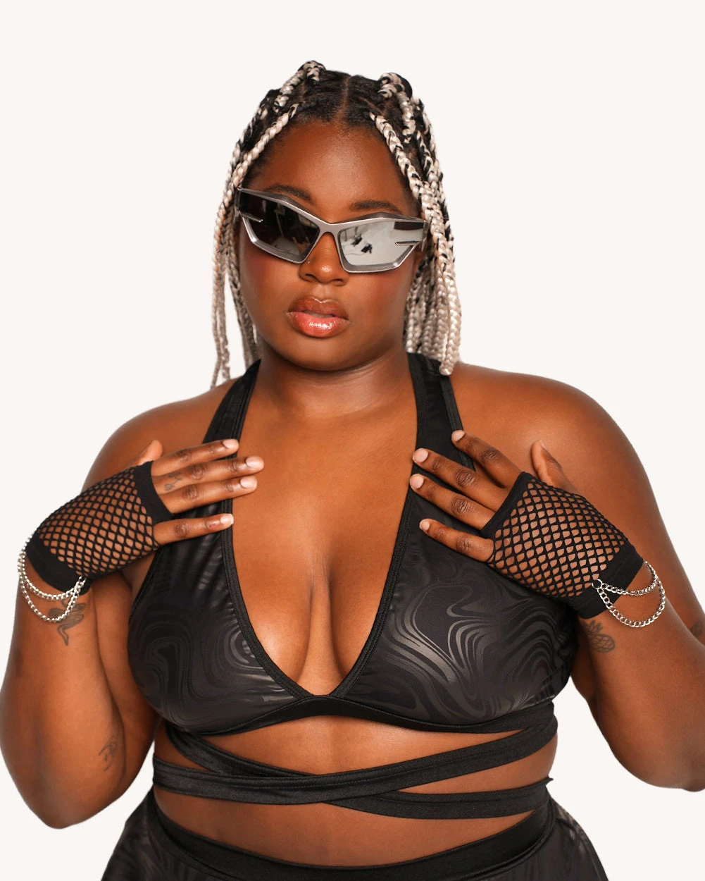 Rolita Couture X IHR Techno Waves Cross Back Top 6 Rolita Couture X IHR Techno Waves Cross Back Top - Image 4