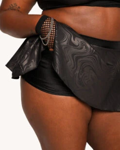 Rolita Couture X IHR Techno Waves Micro Skort -iHeartRaves Shop Rolita Couture xiHR Techno Waves Micro Skort Detail