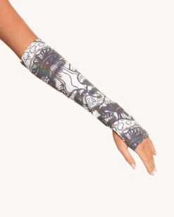 Secret Of Life Mushroom White Reflective Bodysuit With Sleeves 15 Secret Of Life Mushroom White Reflective Bodysuit With Sleeves -iHeartRaves Shop Secret Life of A Mushroom White Reflective Bodysuit with Sleeves New Detail