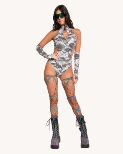 Secret Of Life Mushroom White Reflective Bodysuit With Sleeves 17 Secret Of Life Mushroom White Reflective Bodysuit With Sleeves -iHeartRaves Shop Secret Life of A Mushroom White Reflective Bodysuit with Sleeves New Full