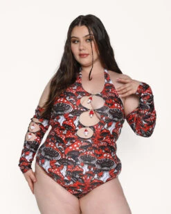 Secret Of Life Mushroom Bodysuit Set 16 Secret Of Life Mushroom Bodysuit Set -iHeartRaves Shop Secret Life of Mushroom Bodysuit Set C1 Front