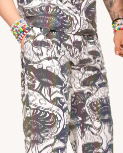 Secret Of Life Mushroom Rainbow Reflective Joggers 10 Secret Of Life Mushroom Rainbow Reflective Joggers -iHeartRaves Shop Secret Life of Mushroom Rainbow Reflective Joggers Detail