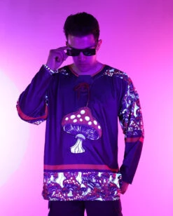 Secret Of Life Mushroom Unisex Hockey Jersey -iHeartRaves Shop Secret Life of Mushroom Unisex Hockey Jersey UVFront