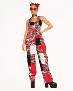 Secret Of Life Mushroom Unisex Overalls -iHeartRaves Shop Secret of Life Mushroom Unisex Overalls Front