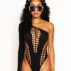 She's The Moment Bodysuit -iHeartRaves Shop She s the Moment Bodysuit Black Front