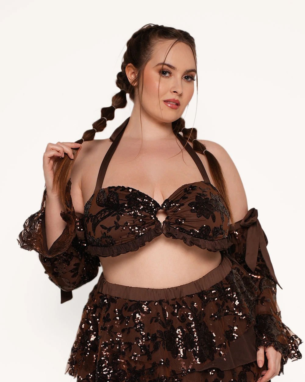 Bohemian Princess Sequin Ruffle O-Ring Top With Sleeves 9 Bohemian Princess Sequin Ruffle O-Ring Top With Sleeves - Image 7