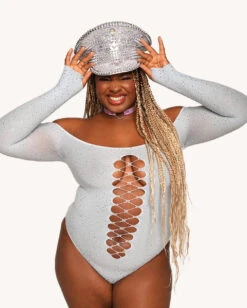 Spotlight Moments Bodysuit - Baby Blue -iHeartRaves Shop Spotlight Moments Bodysuit Baby Blue C1 Front