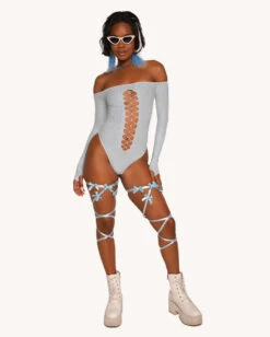 Spotlight Moments Bodysuit - Baby Blue -iHeartRaves Shop Spotlight Moments Bodysuit Baby Blue Full