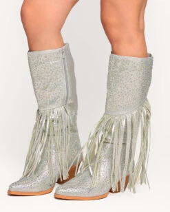 Starry Night Rhinestone Fringe Boots