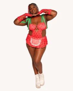 Strawberry Sweet Bodysuit Set -iHeartRaves Shop Strawberry Sweet Bodysuit Set C1 Full