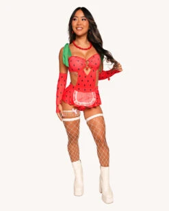 Strawberry Sweet Bodysuit Set -iHeartRaves Shop Strawberry Sweet Bodysuit Set Full