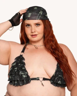 Sunflowerraver X IHR Get Bent Bra Top -iHeartRaves Shop Sunflowerraver x iHR Get Bent Bra Top C1 Front