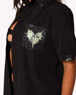 Sunflowerraver X IHR Get Bent Men's Button Up -iHeartRaves Shop Sunflowerraver x iHR Get Bent Men s Button Up Detail2