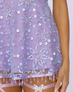 Sweet Serenade Floral Sequin Dress -iHeartRaves Shop Sweet Serenade Floral Sequin Dress Detail