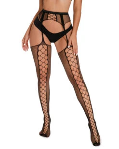 Take Me Suspender Fishnet Thigh Highs