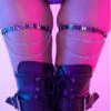 Pixxie Stixx X IHR Techno Techknow Chain Pair Leg Garters -iHeartRaves Shop Techknow Pair Chain Leg Garters Front