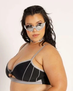 Thunder Shock Reflective Speed Clasp Crop Top 19 Thunder Shock Reflective Speed Clasp Crop Top -iHeartRaves Shop ThunderShockReflectiveSpeedClaspCropTop C1 Side