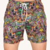 Trippydraws X IHR Funky Mind Camp Shorts -iHeartRaves Shop Trippydraws x iHR Funky Mind Camp Shorts Front