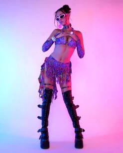 Pixxie Stixx X IHR PsyTrip High Cut Bottoms -iHeartRaves Shop Utopian Bliss Bra Top with Arm Sleeves Full 1f9fd650 b4d5 4616 a5fa b6ea7c7a9236