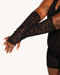 VIP Behavior Lace Romper With Sleeves -iHeartRaves Shop VIP Behavior Lace Romper C1 Detail