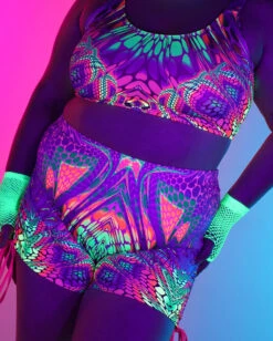 Viper Vision Ruched Shorts -iHeartRaves Shop Viper Vision Cropped Cami Top C1 UV 1